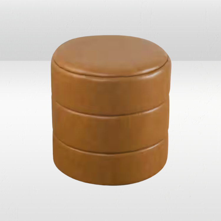 Leather Pleated Ottoman view 4