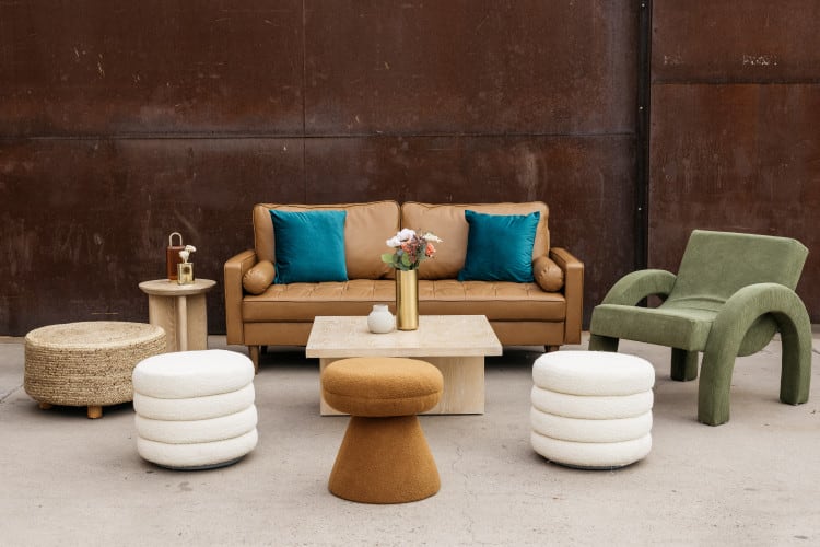 Zoe Ottoman - Brown view 3