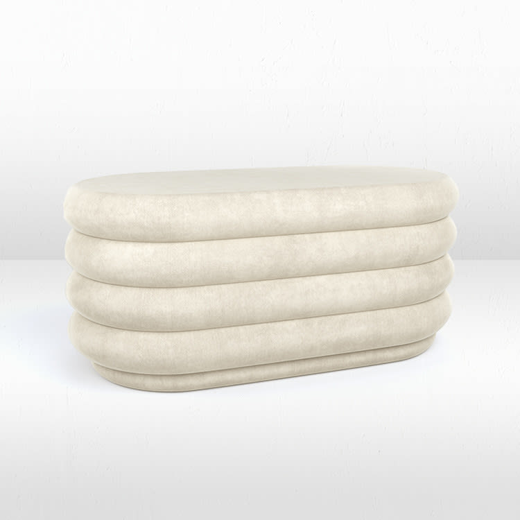 Reese Oval Ottoman - Ivory view 3