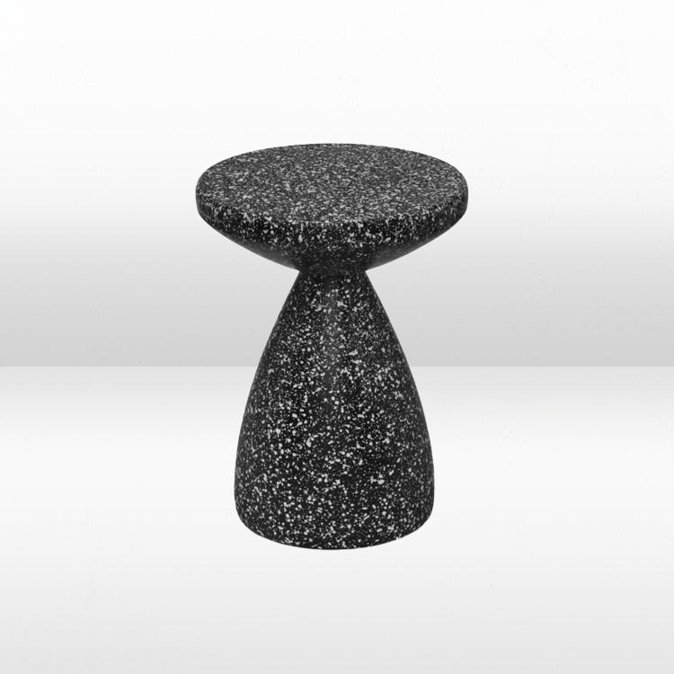 Akina Terrazo Side Table - Black view 3