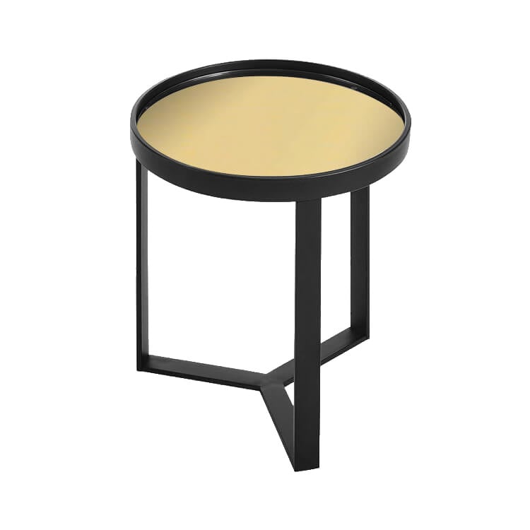 Baylor Side Table Black / Gold Mirror Top
