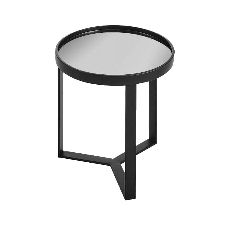 Baylor Side Table Black / Silver Mirror Top