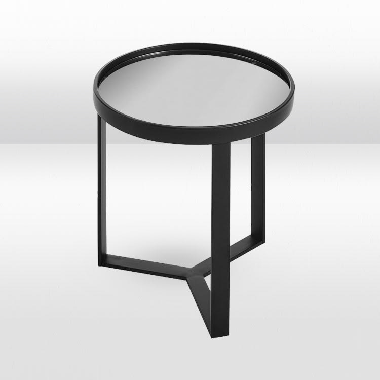 Baylor Side Table Black / Silver Mirror Top view 2