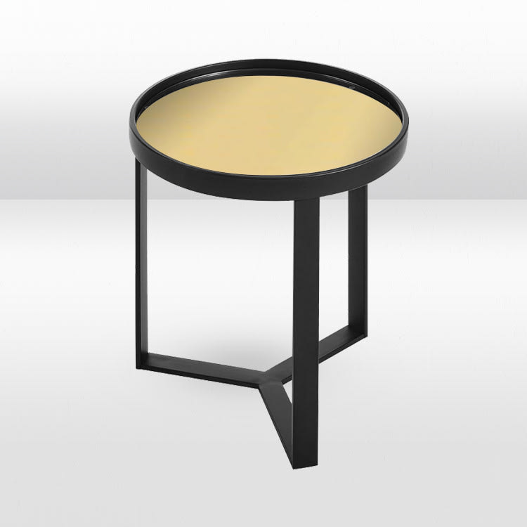 Baylor Side Table Black / Gold Mirror Top view 2