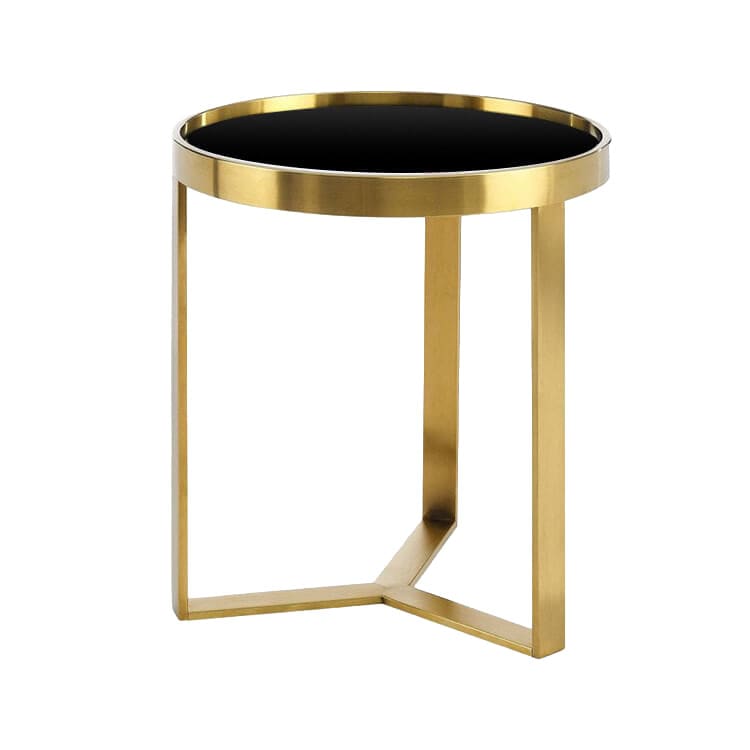Baylor Side Table Gold / Black Matte Top