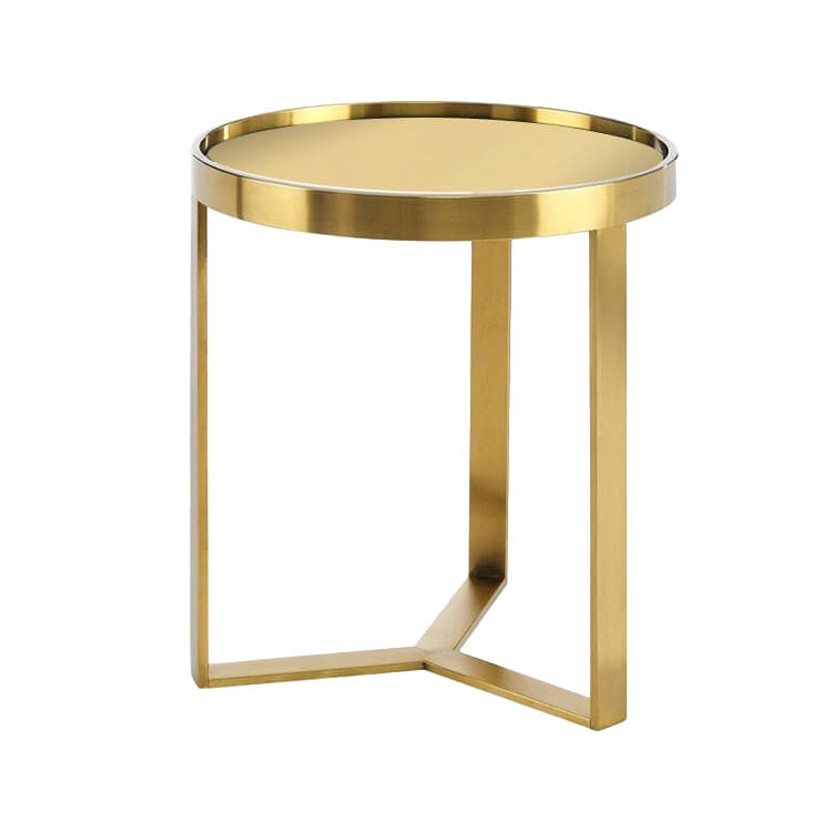 Baylor Side Table Gold / Gold Mirror Top