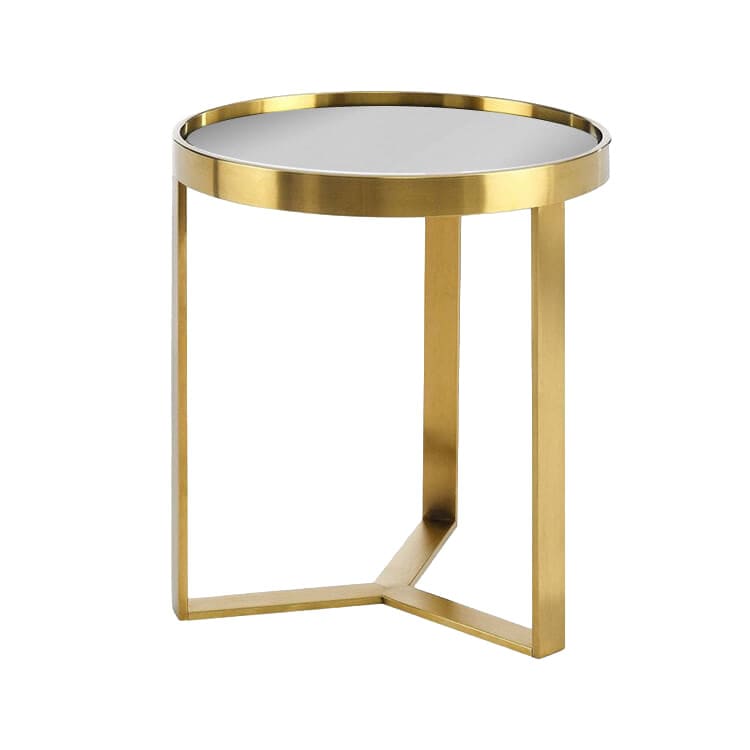 Baylor Side Table Gold / Silver Mirror Top