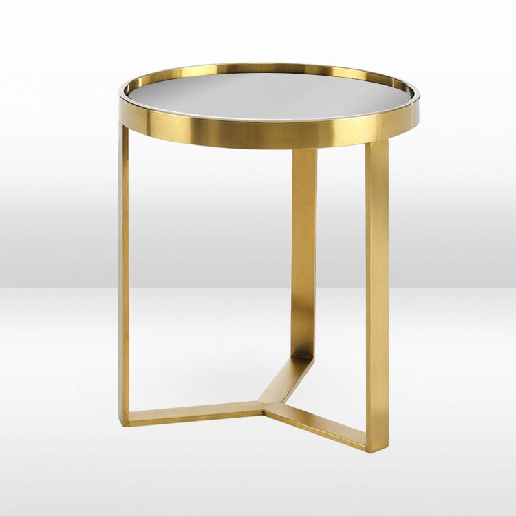 Baylor Side Table Gold / Silver Mirror Top view 2
