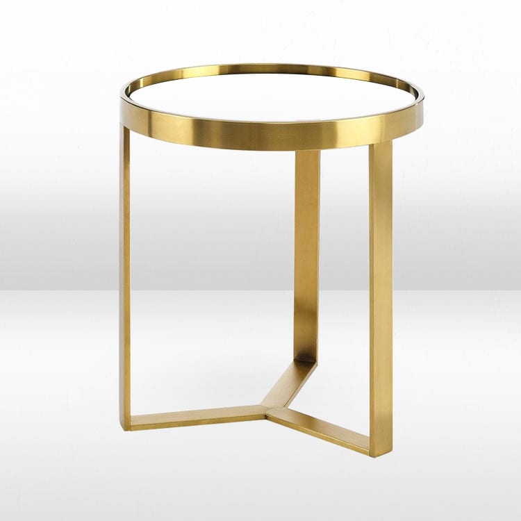 Baylor Side Table Gold / White Top view 2