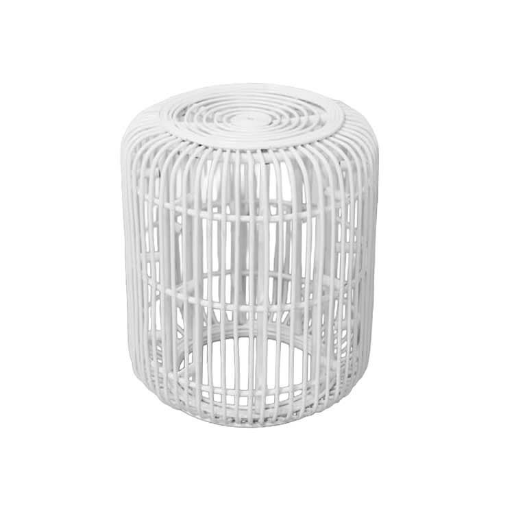 Benni Rattan Side Table - White