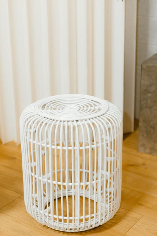 Benni Rattan Side Table - White view 3