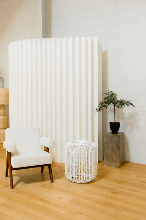 Benni Rattan Side Table - White view 2