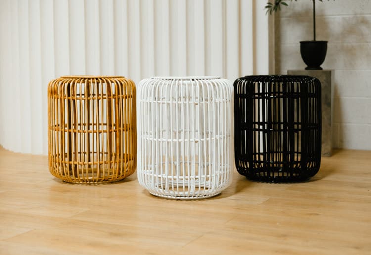 Benni Rattan Side Table - White view 5