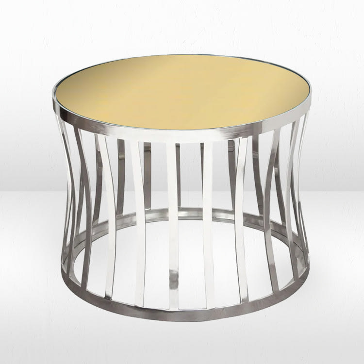 Capri Side Table - Polished Silver / Gold Mirror Top view 2