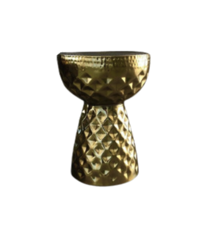 Gold Drum Side Table