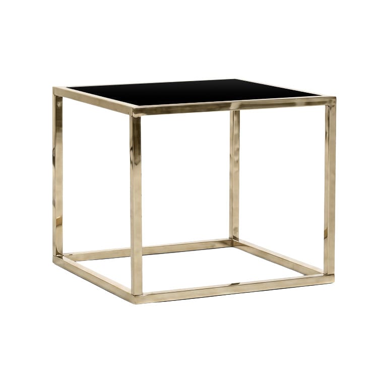 Mercer Side Table - Gold Frame / Black Matte Top