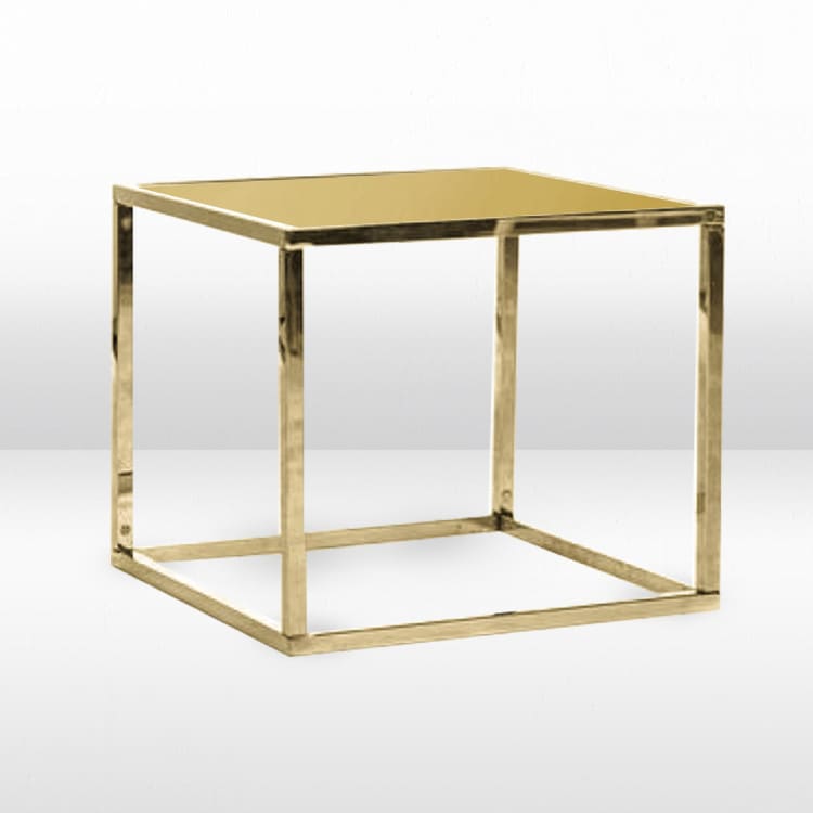 Mercer Side Table - Gold Frame / Gold Mirror Top view 2