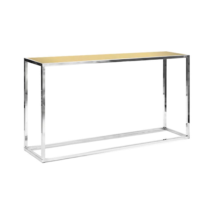 Bentley Sofa Table - Silver Frame / Gold Mirror Top