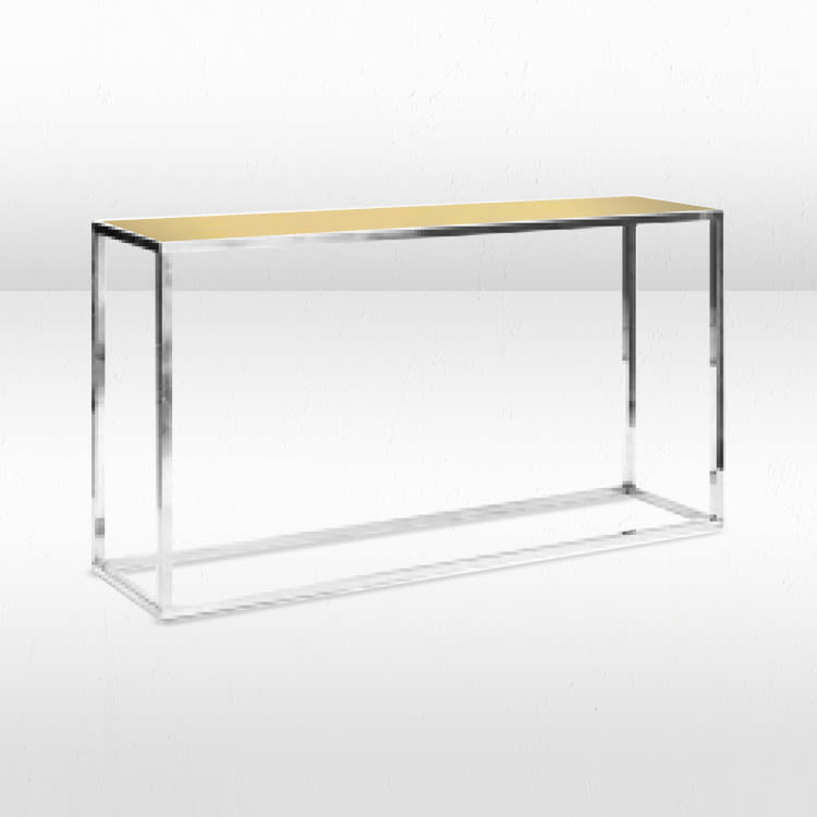 Bentley Sofa Table - Silver Frame / Gold Mirror Top view 2