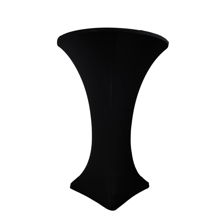 Spandex Cocktail Table Cover - 30" Round - Black