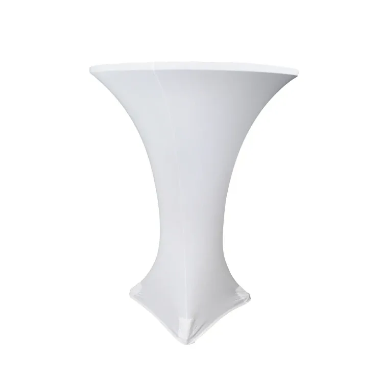Spandex Cocktail Table Cover - 30" Round - White
