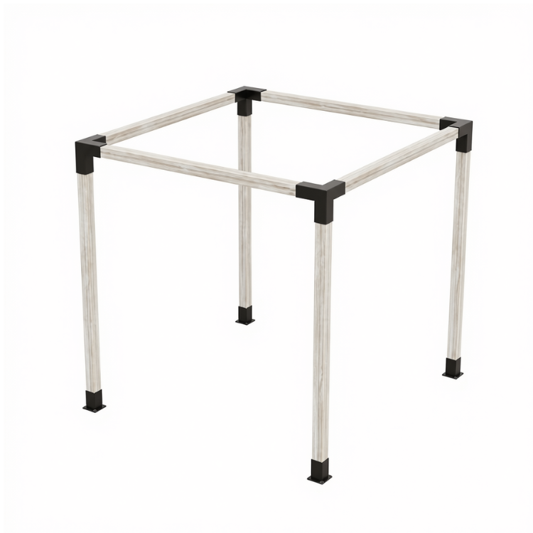 Pergola Cabana / White Wood - 8x8