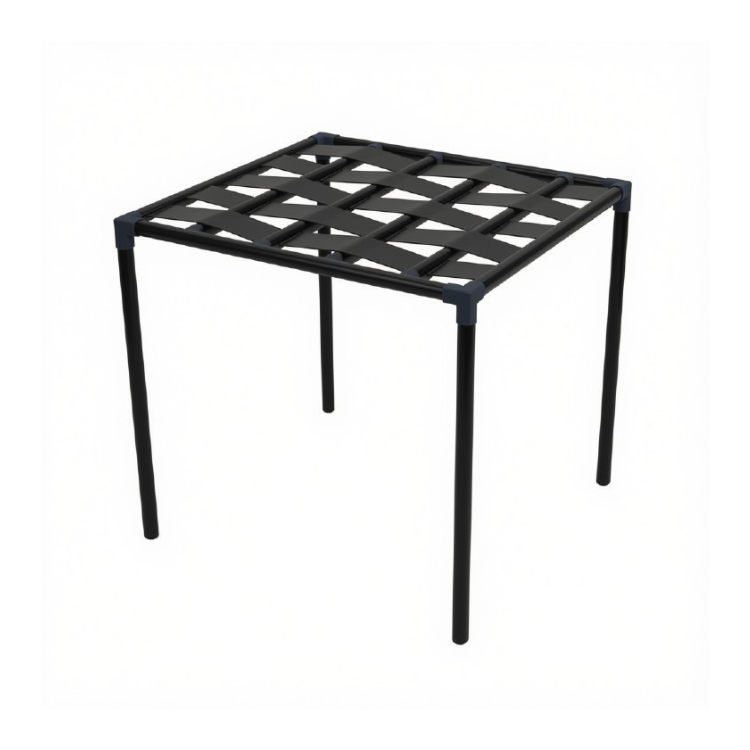 Pergola Cabana / Black Wood- 8x8 - Grey Woven Roof