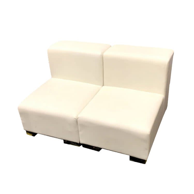 Mondrian Armless Loveseat - White