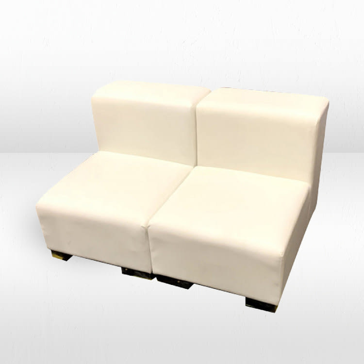 Mondrian Armless Loveseat - White view 4
