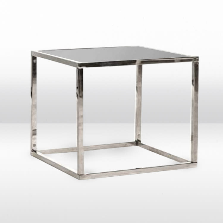 Mercer Side Table - Silver Frame / Silver Mirror top view 2