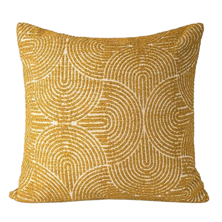 Geometric Mustard Yellow Pillow view 2