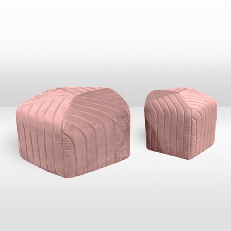 Ottoman Set - Mini and Biggie - Dusty Rose view 3