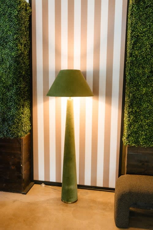 Green Velvet Lamp view 3
