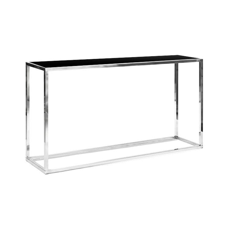 Bentley Counter Height Table - Silver Frame / Black Matte Top