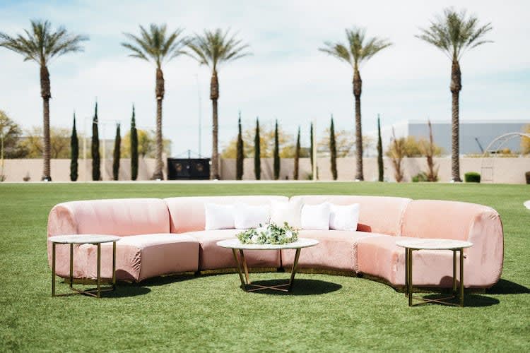 Colette Crescent Sofa - Blush view 4