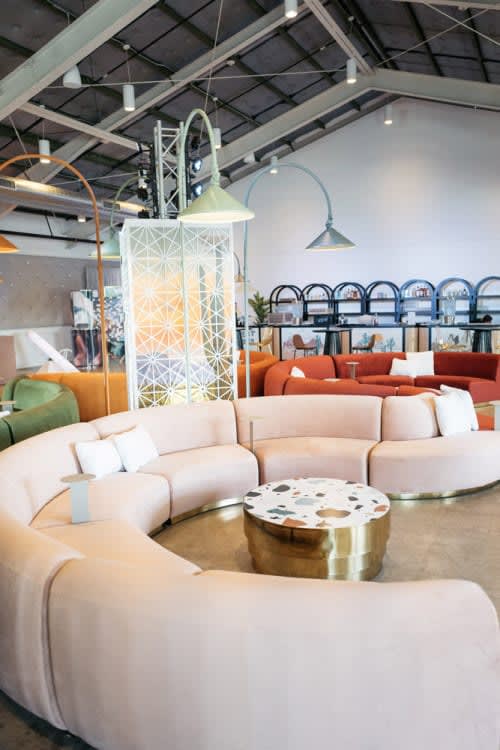 Colette Crescent Sofa - Blush view 5