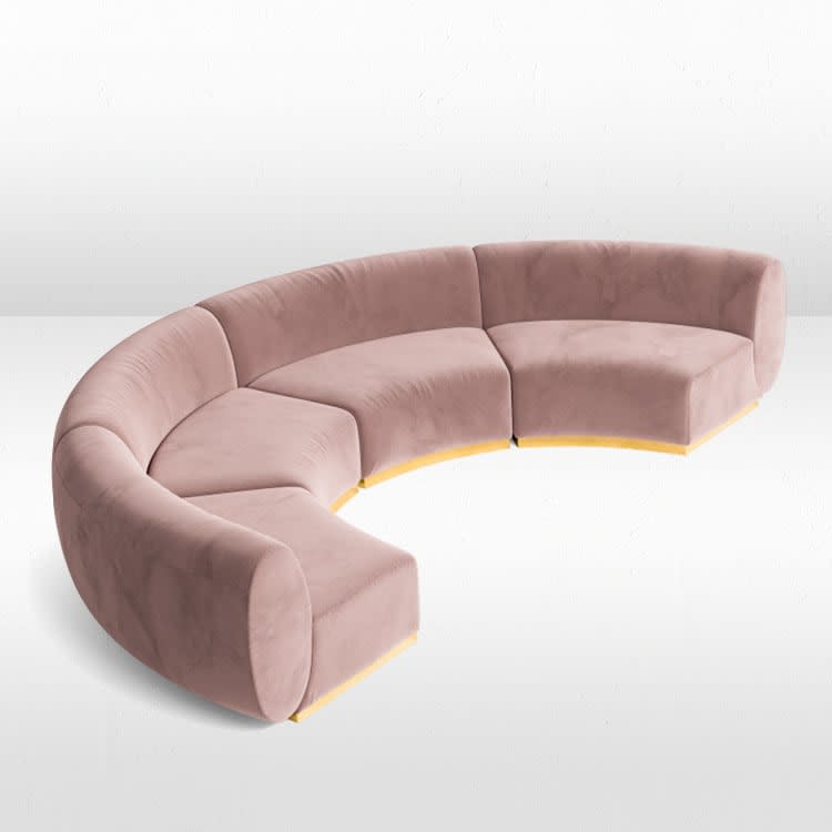 Colette Crescent Sofa - Blush view 9