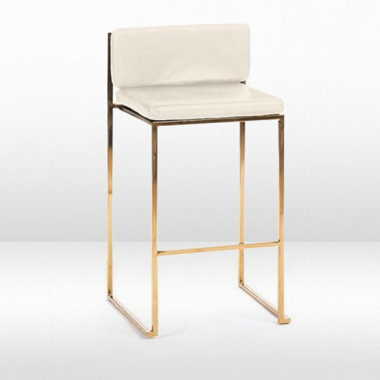 Paramount Gold Frame/White Pads Bar Stool view 2