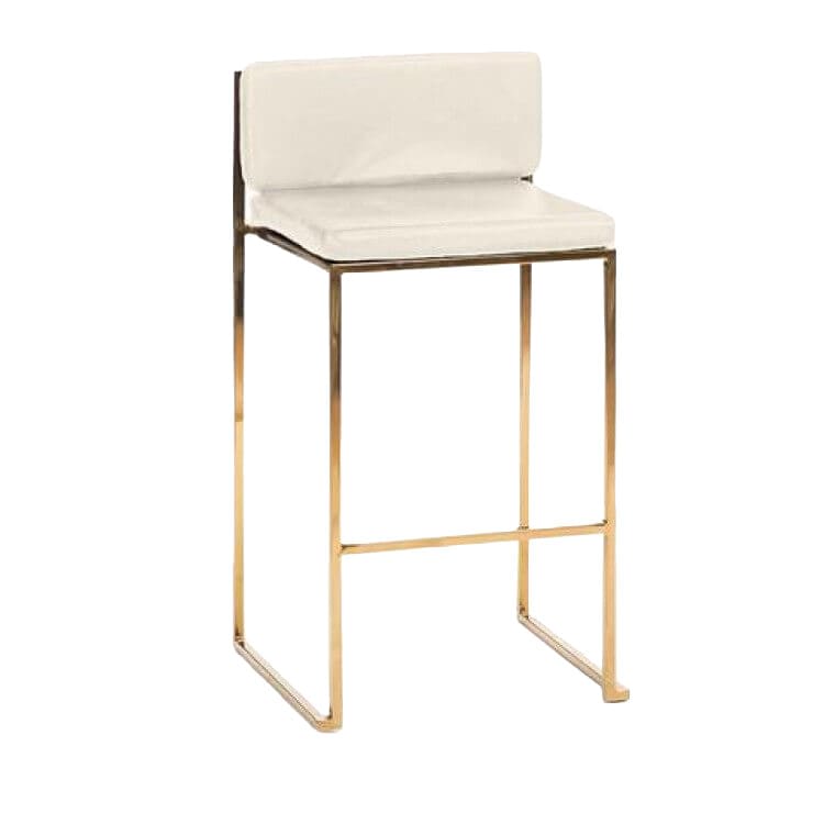 Paramount Gold Frame/White Pads Bar Stool