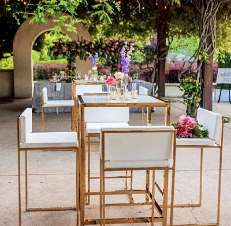Paramount Gold Frame/White Pads Bar Stool view 3