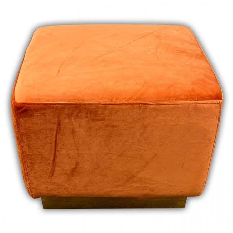 Colette Cube Ottoman - Rust view 2