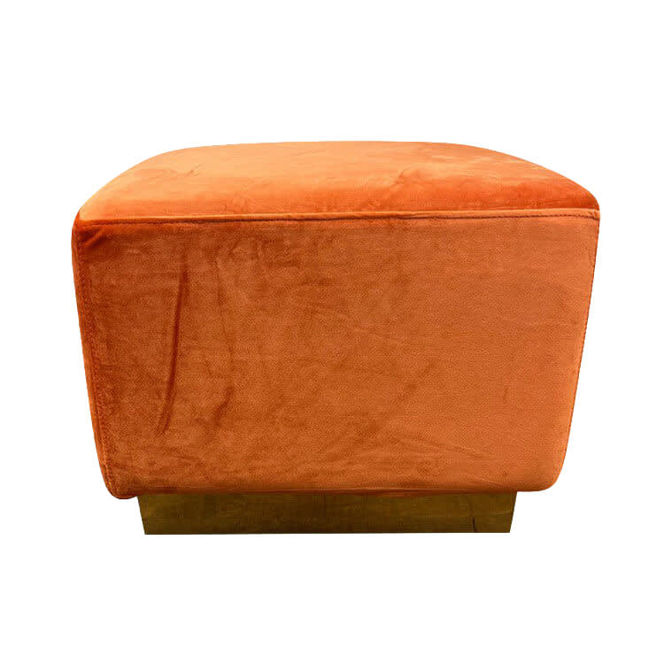 Colette Cube Ottoman - Rust