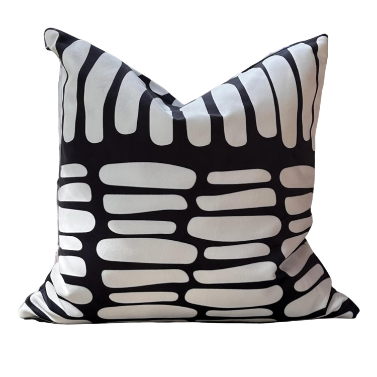 Black and White Abstract Pillow