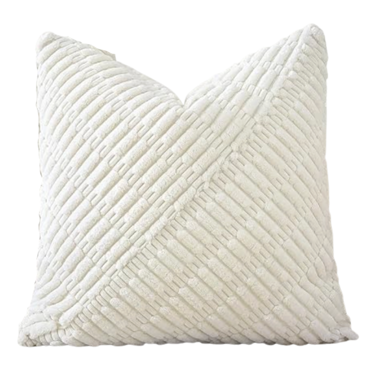 Chenille Cream Pillow view 2