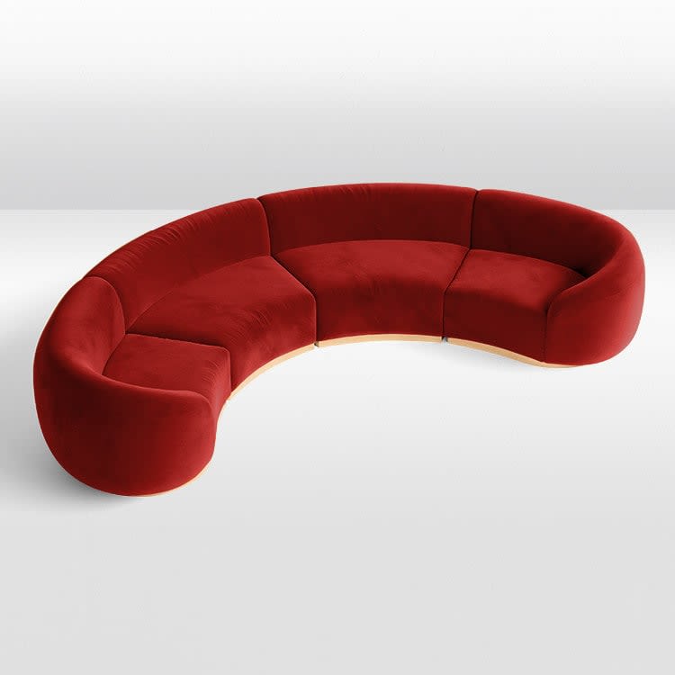 Cascade Crescent Sofa - Crimson view 2
