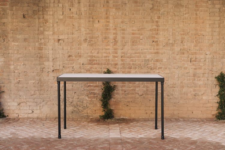 Edison Bar Table - White Wash Top view 3