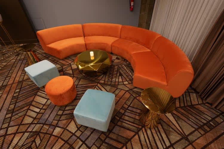 Colette Crescent Sofa - Rust view 4