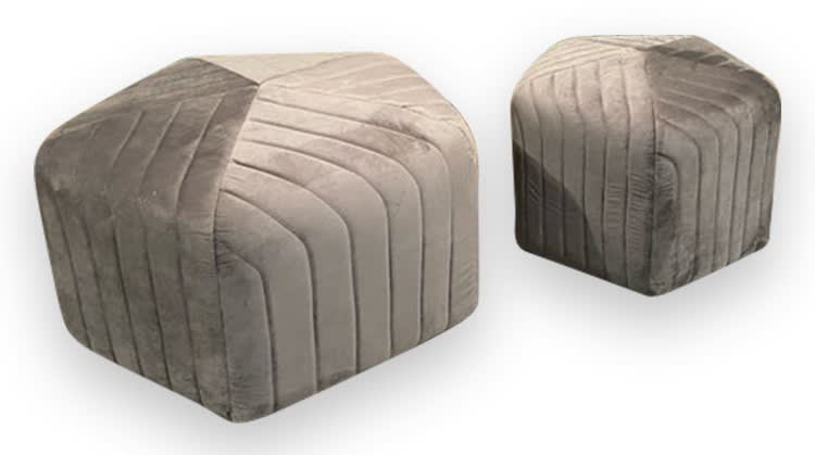 Ottoman Set - Mini and Biggie - Pewter view 2