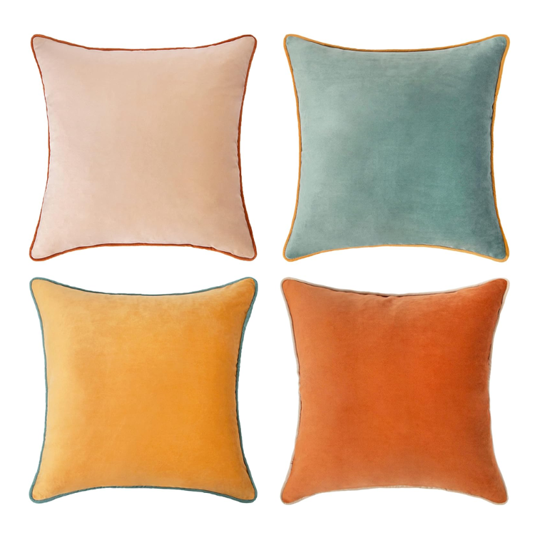 Multi Color Teal & Peach Pillow