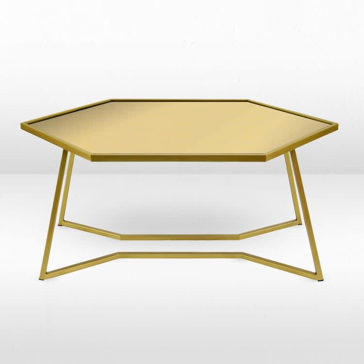 Geo Coffee Table / Gold Mirror Top view 2